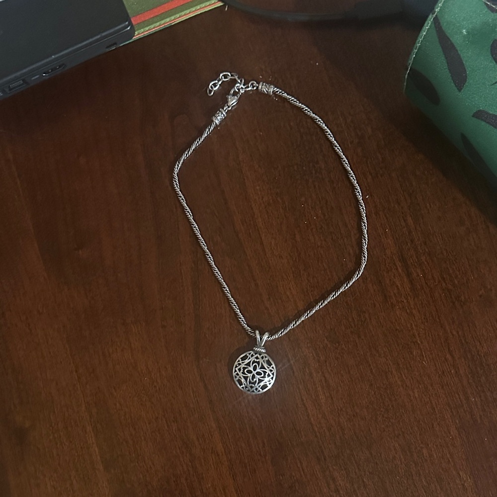 Brighton Silver Filigree Round Pendant Necklace